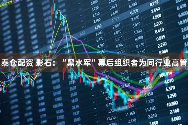 泰仓配资 影石：“黑水军”幕后组织者为同行业高管